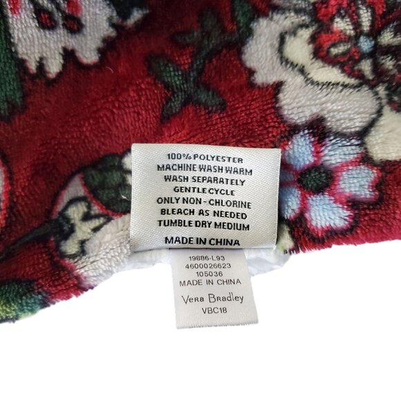 Vera Bradley Floral Bordeux Blooms 50x80 Fleece Plush Throw Blanket Retired - Picture 7 of 8